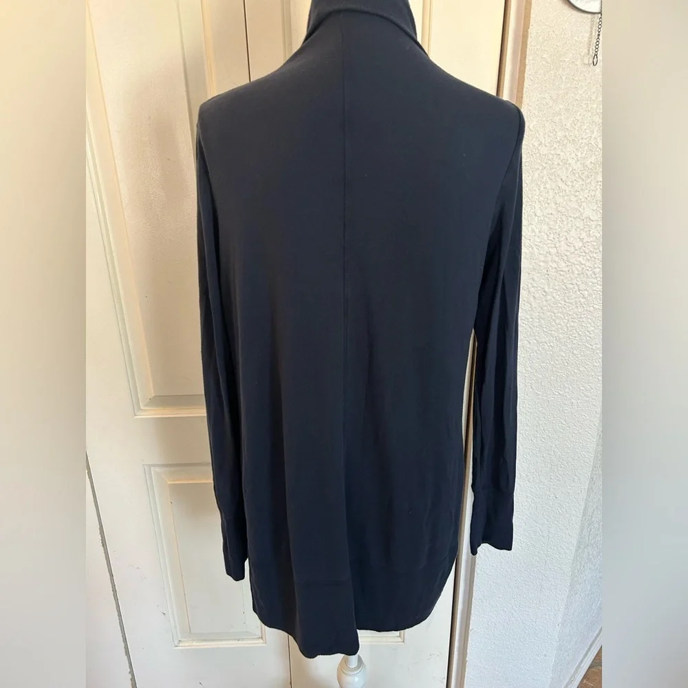 Athleta Modal Spandex blend Stretch Comfy Open Front Navy Cardigan Size Medium - Picture 5 of 8